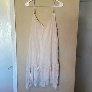 BOHO Beige Midi Dress with POCKETS